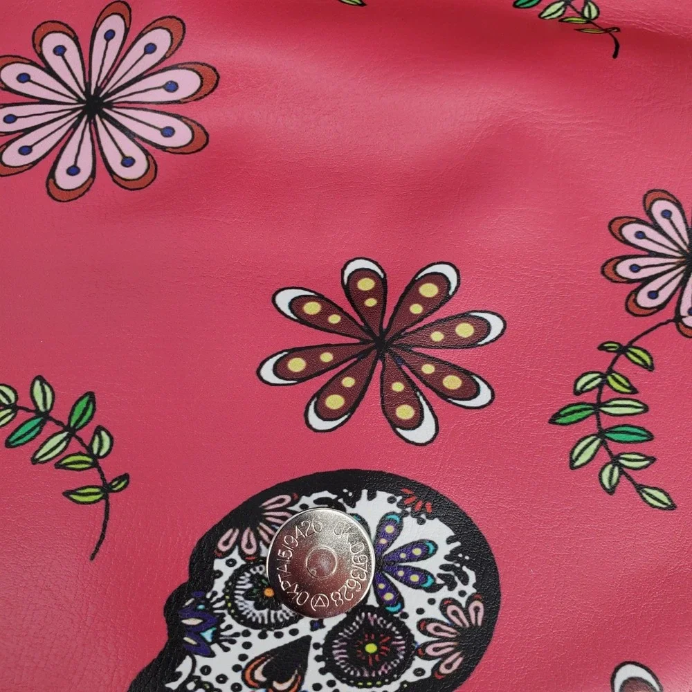 Sugar Skull Backpack Purse Pink‎ Floral Day of the Dead Conceal Carry Drawstring